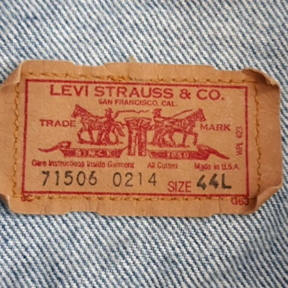 Vintage Levis Denim Jacket Trucker Jean Made In USA